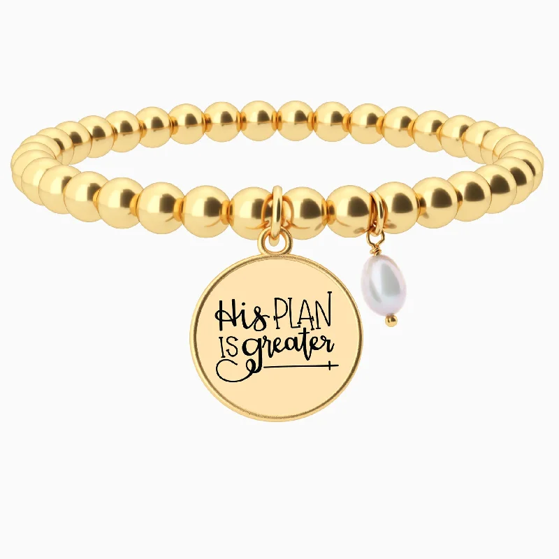 His Plan Is Greater - Beaded Bracelet