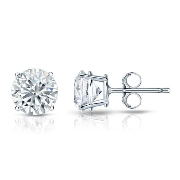 Auriya Platinum Certified 4.70 carat TDW Round Diamond Stud Earrings