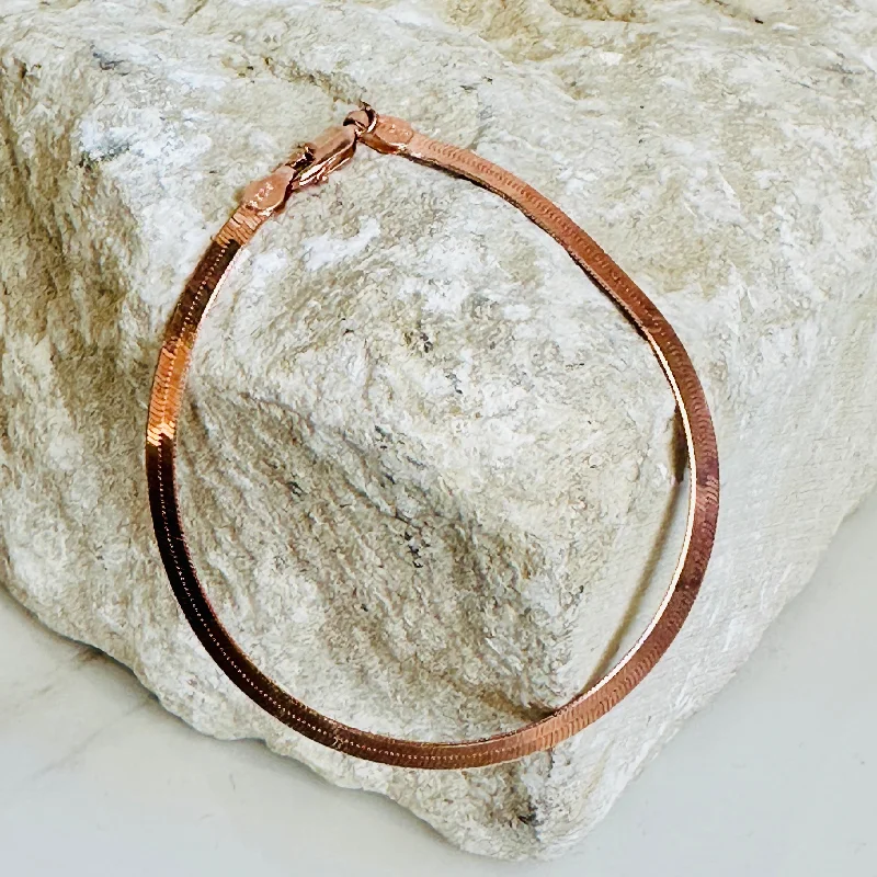 Bracelet - Rose Gold Herringbone - SALE!