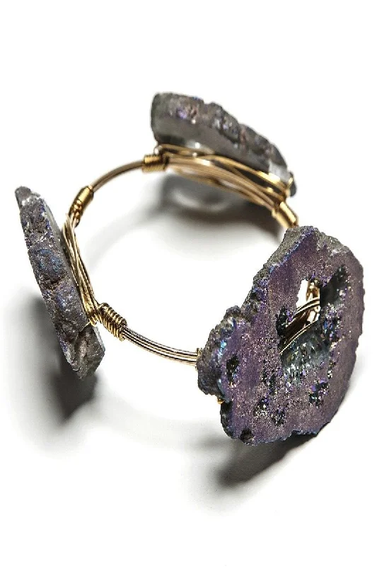 Anna Oversized Geode + Wire Bracelet - Final Sale