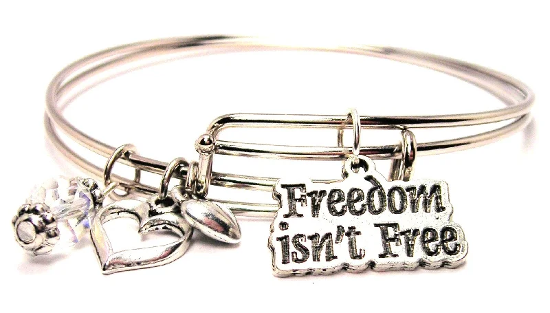 Freedom Isn't Free Expandable Bangle Bracelet Set