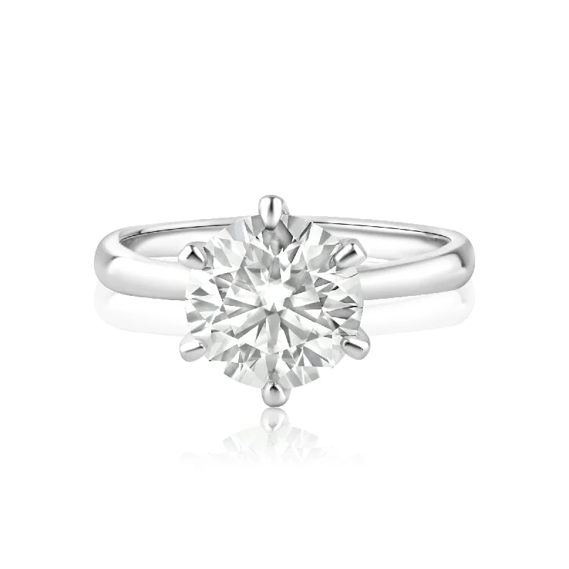 Rhodium Plated 925 Sterling Silver 3 Carat Moissanite Ring - MBGR00003