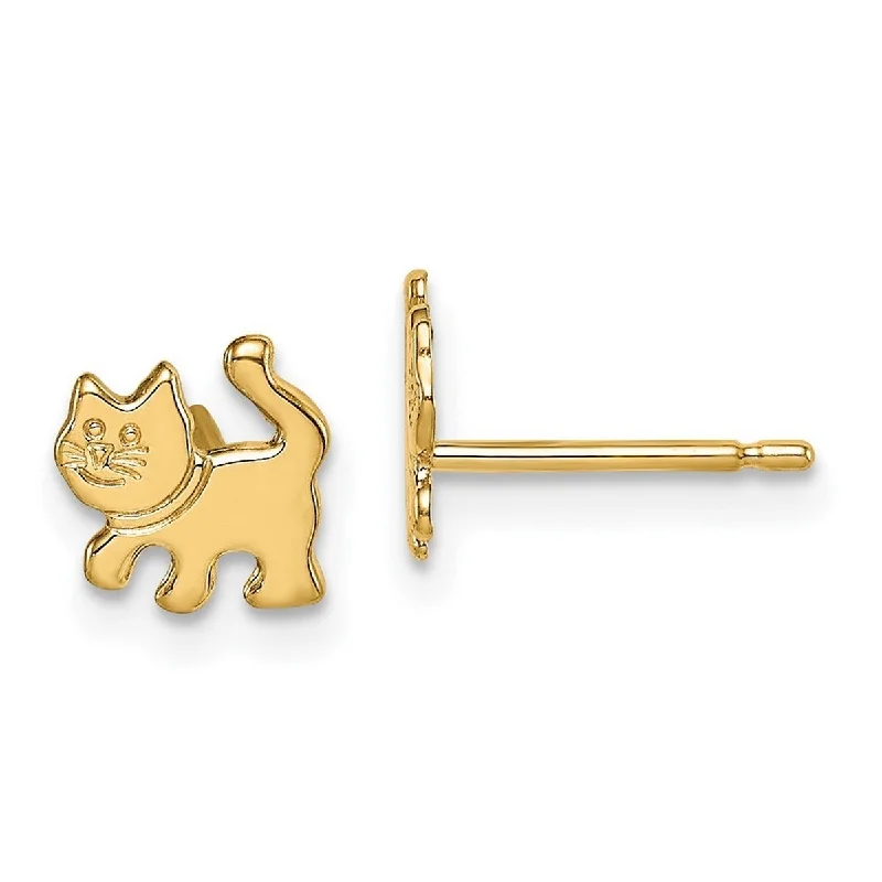 Curata 14k Madi K Kitten Post Earrings - 6.5mm long