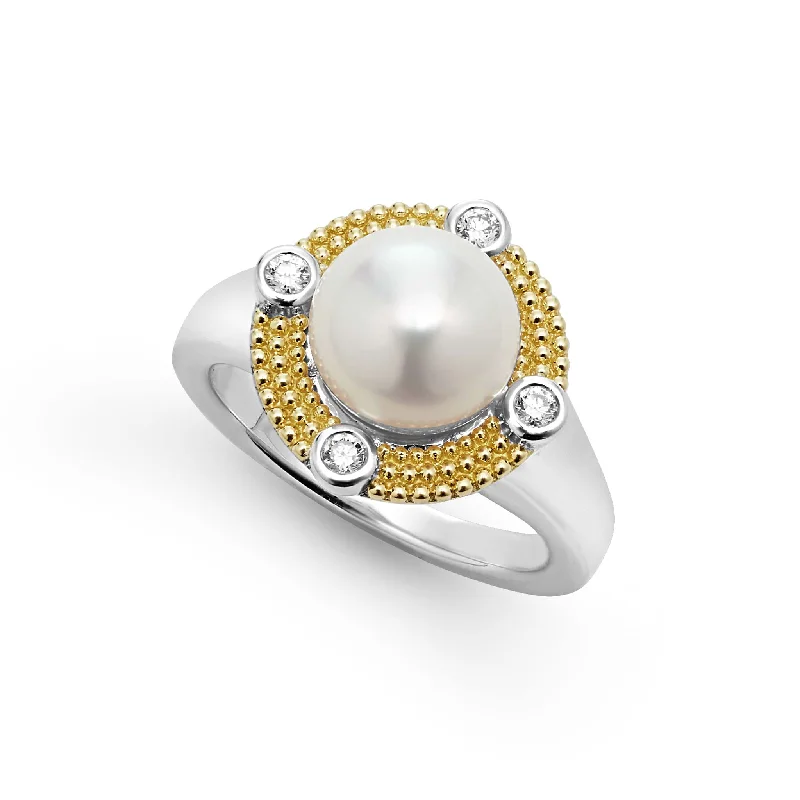 Luna Pearl Diamond Ring