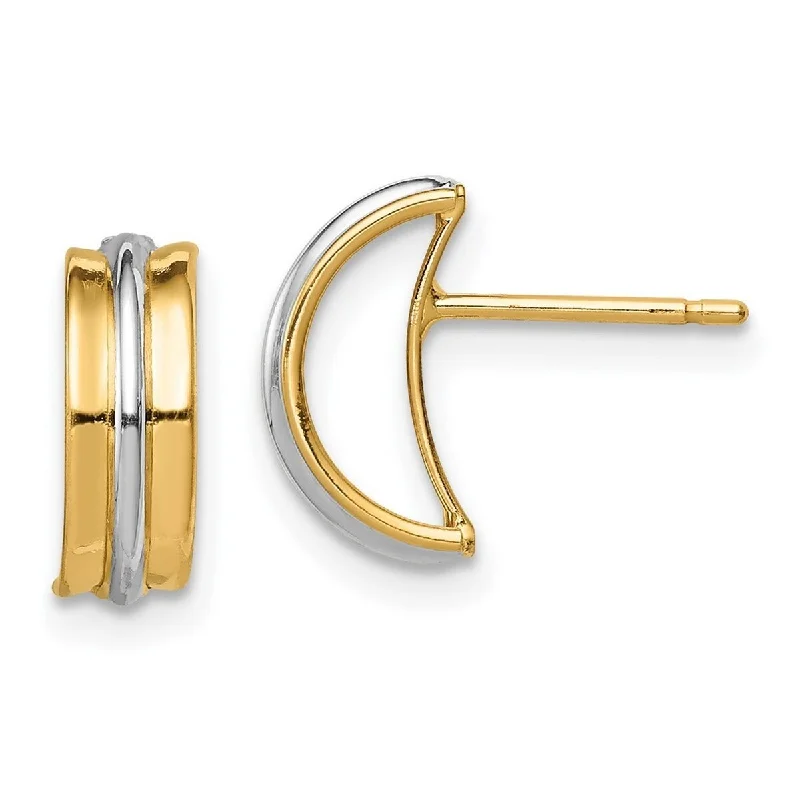 Curata 14k With Rhodium Madi K Post Earrings - 11mm long