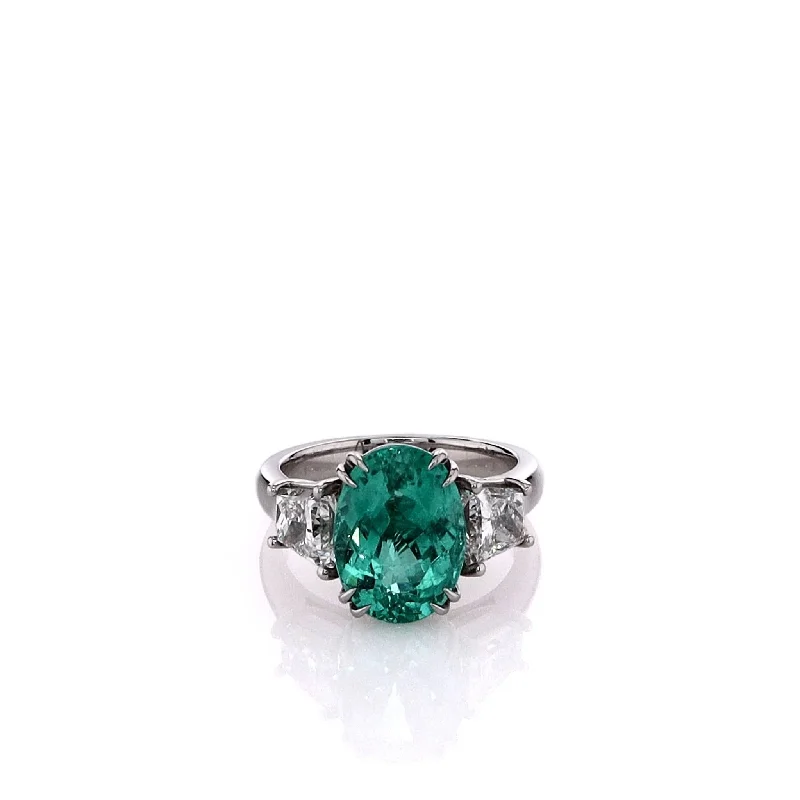 Platinum Paraiba Tourmaline and Diamond Ring (with C. Dunaigre Certificate)