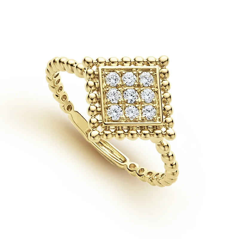 Covet Large 18K Gold Diamond Ring