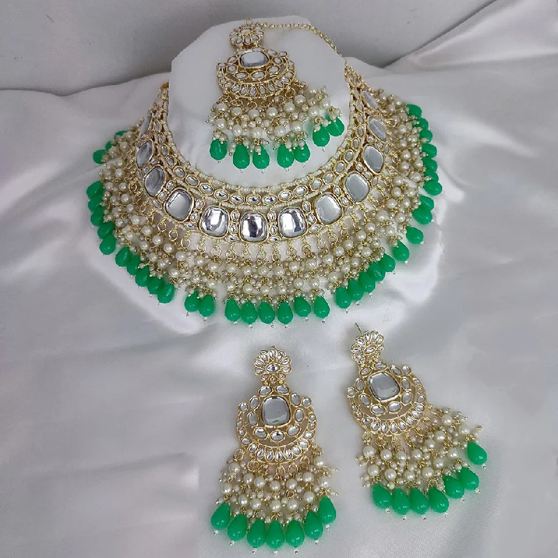 Manisha Jewellery Gold Plated Kundan Pearl Choker Necklace Set