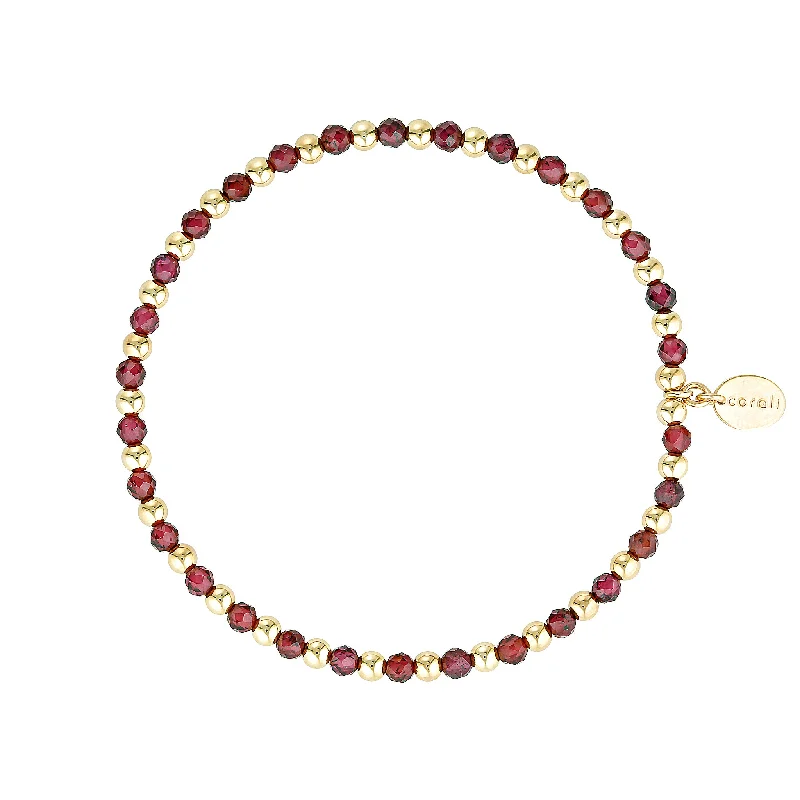 Scarlet Gemstone Bracelet - Gold & Garnet