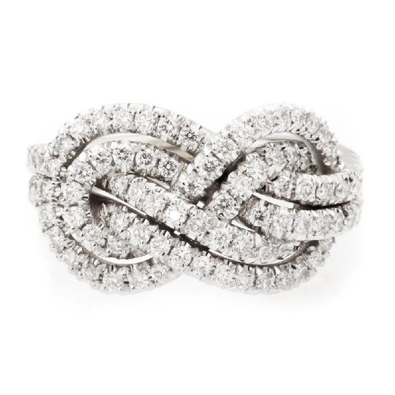 Double Infinity Knot Anniversary Diamond Ring ♥