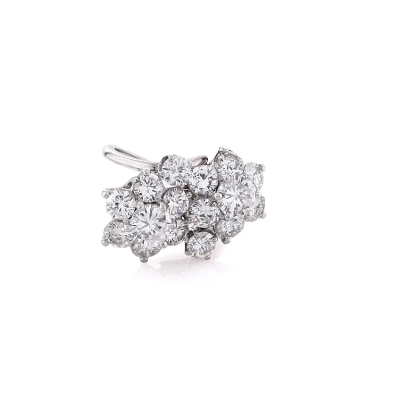 Estate 14 Karat White Gold Cluster Design Diamond Ring