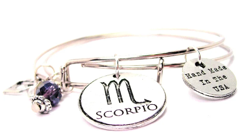 Scorpio Circle Expandable Bangle Bracelet Set