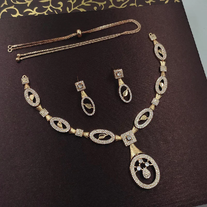 Aamrapali Gold Plated Austrian Stone Necklace Set