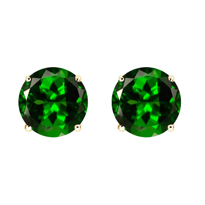 V3 Jewelry Chrome Diopside Gold Over Sterling Silver Stud Earrings