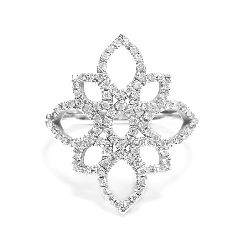 Statement Lace Diamond Ring - Lotus