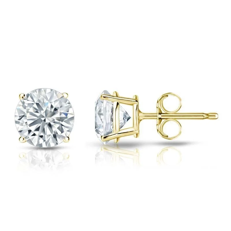 Auriya 18k Gold GIA Certified 4.70 carat TW Round Diamond Stud Earrings