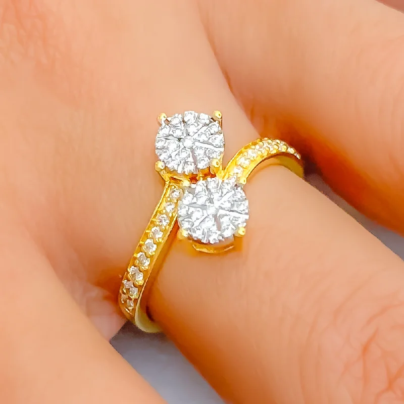 Gorgeous Graceful 18K Gold + Diamond Ring