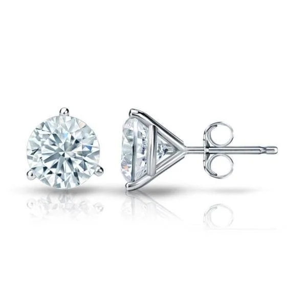 Auriya 14k Gold Certified 4.70 carat TDW 3-Prong Martini Round Diamond Stud Earrings