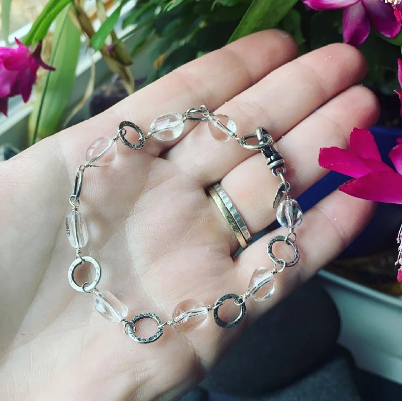 Clear Quartz and Sterling Silver Bracelet