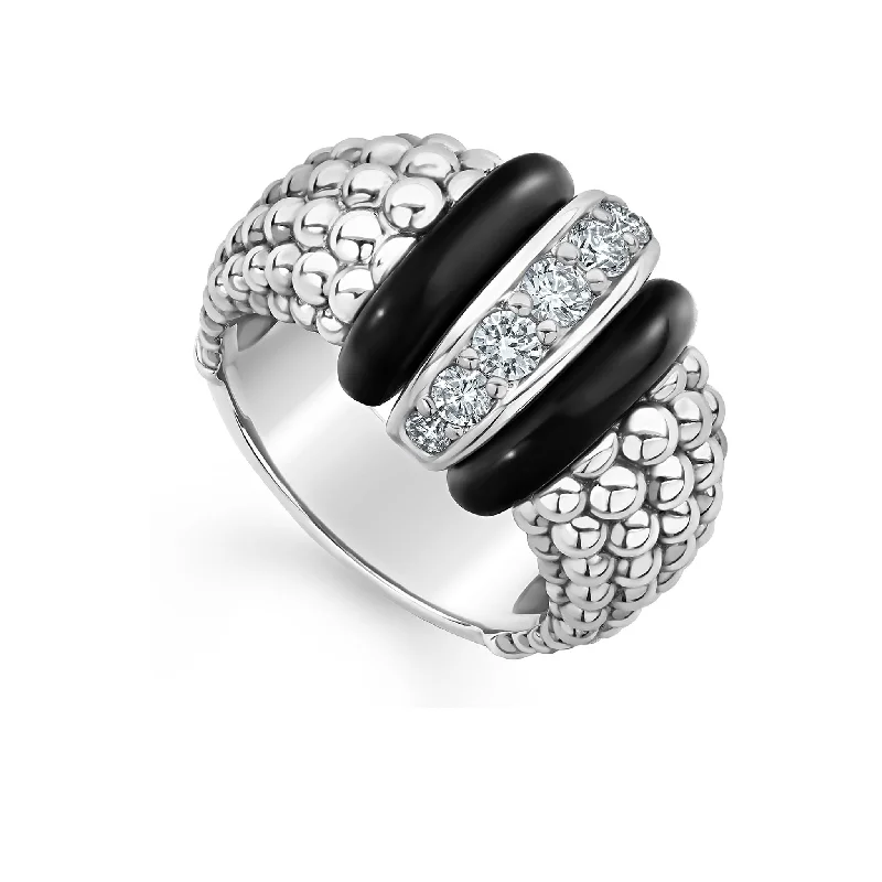 Black Caviar Black Ceramic Caviar Diamond Ring