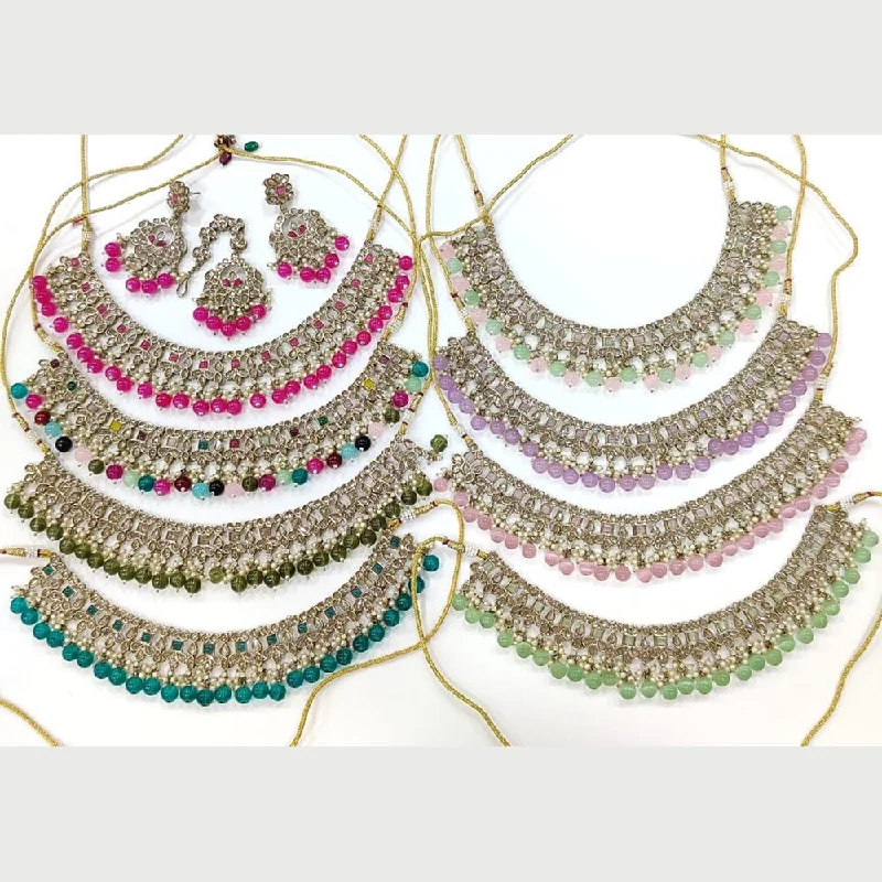 Manisha Jewellery Gold Plated Crystal Stone And Beads Necklace Set (1 Piece Only)