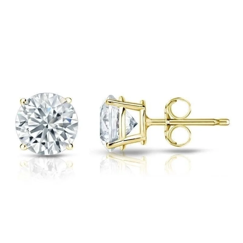 Auriya 3ctw Round Diamond Stud Earrings 18kt Gold Certified