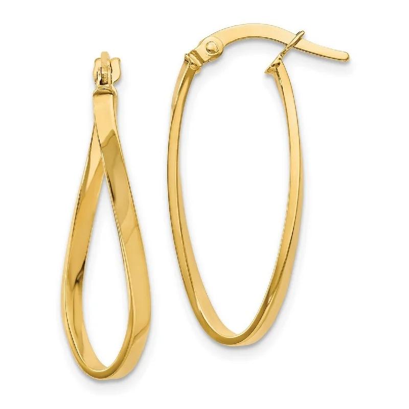 Curata 10k Yellow Gold 26x2.5mm Polished Hinged hoop Earrings