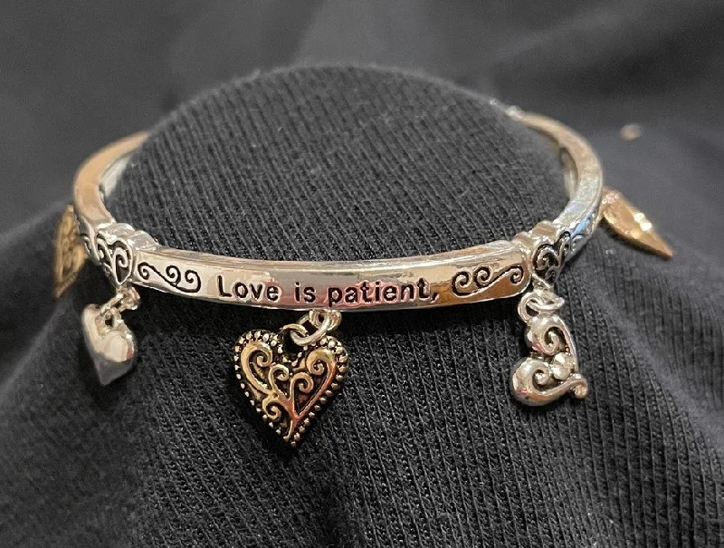 I Cor. 13:4 Love is Patient stretch charm bracelet