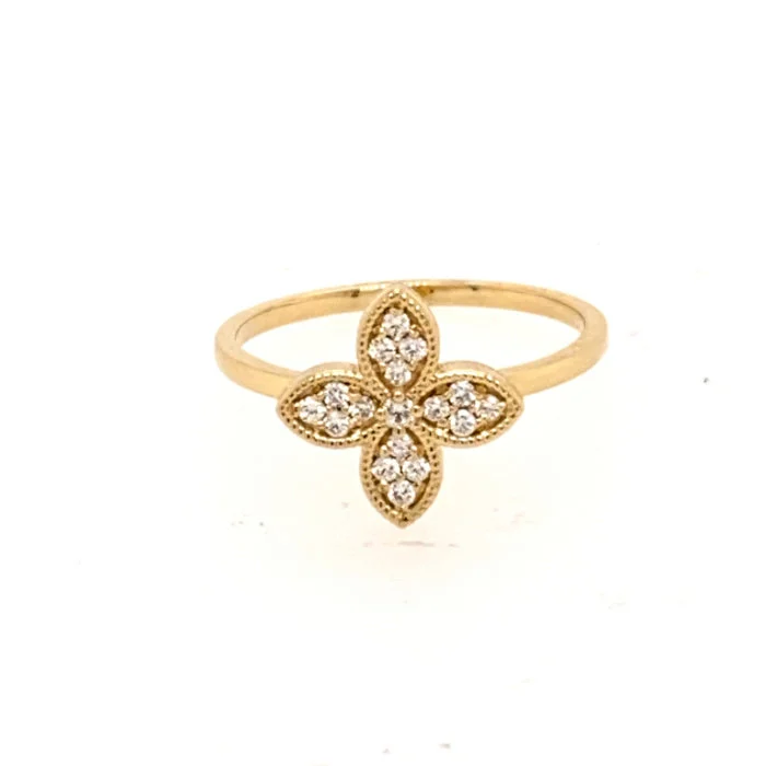 18K Yellow Gold 0.15ctw Diamond Ring