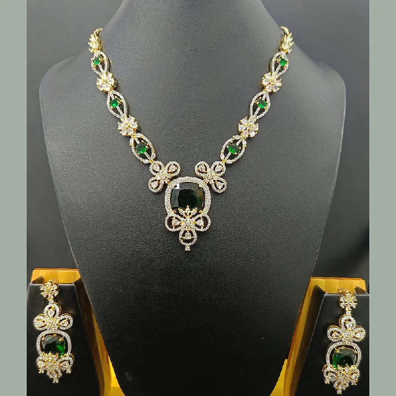 Jain Jewellers Gold Plated AD Necklace Set