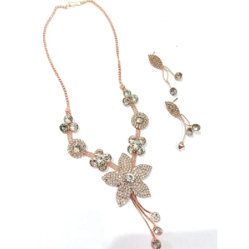 Manisha Jewellery  Rose Gold Plated Austrian Stone Necklace Set