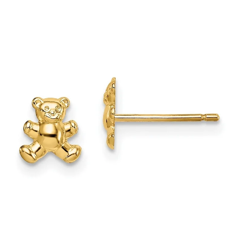 Curata 14k Madi K Teddy Bear Post Earrings - 6.3mm long