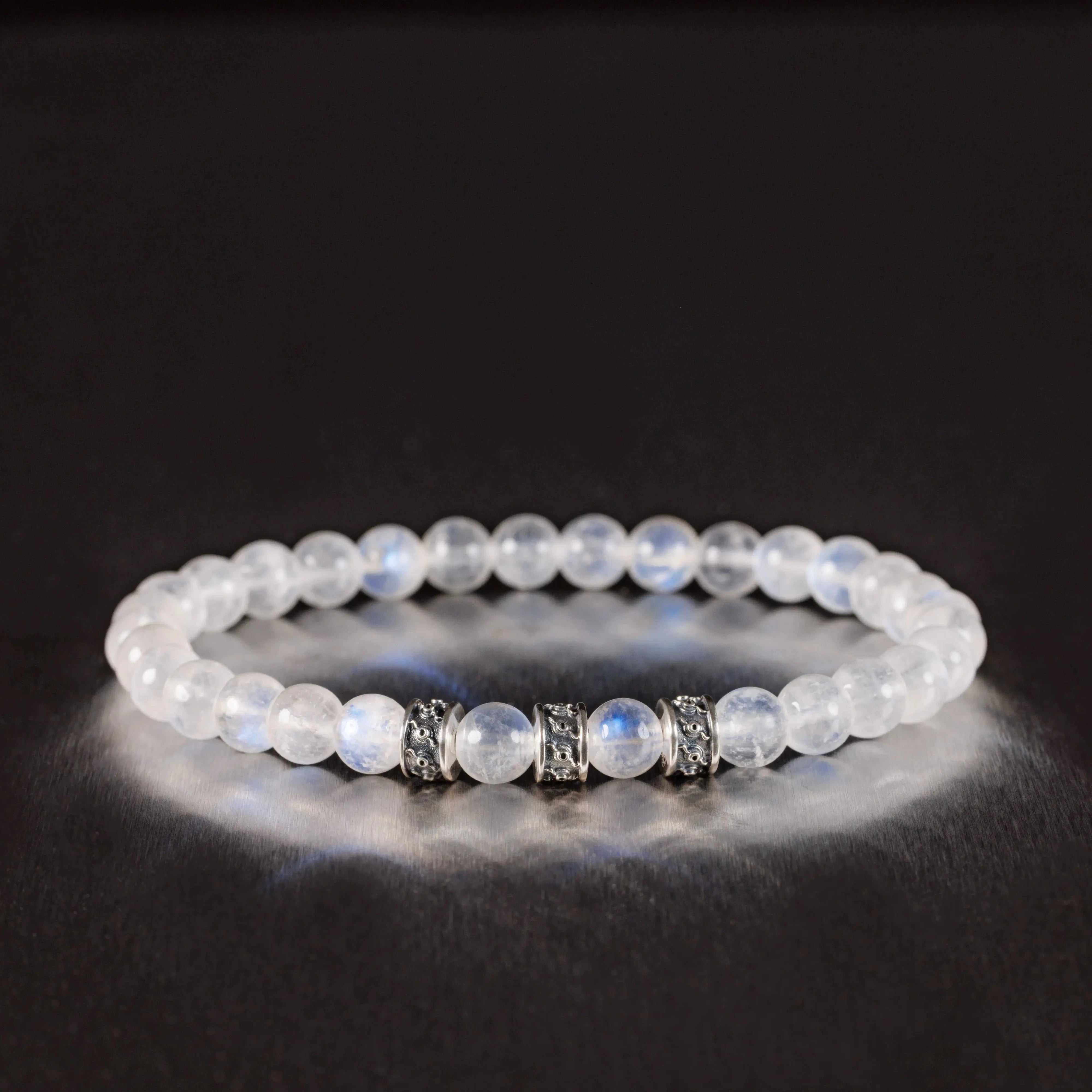 Rainbow White Moonstone Bracelet II (6mm)