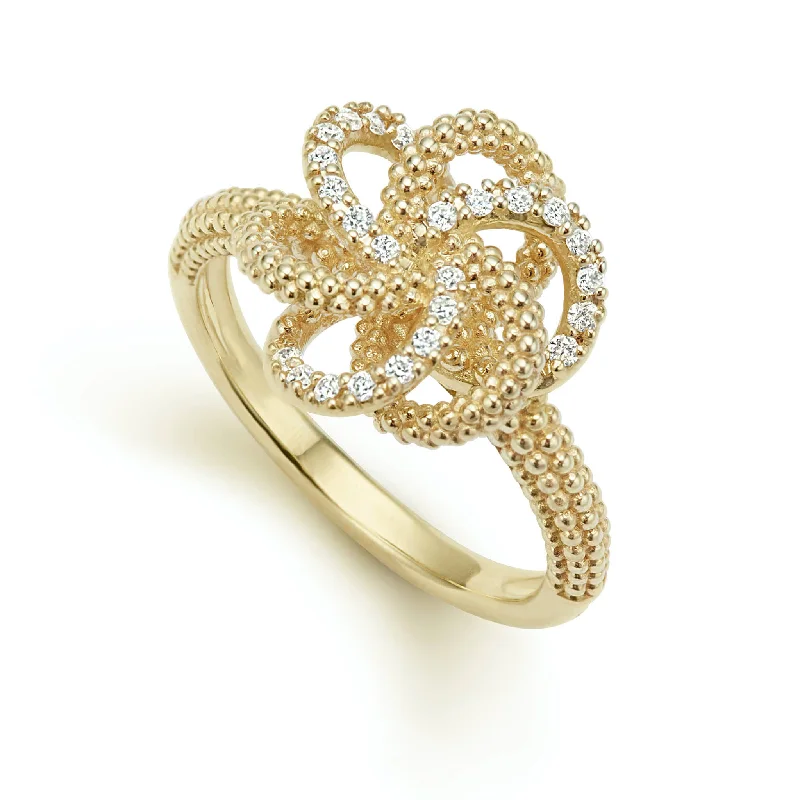 Love Knot 18K Gold Love Knot Diamond Ring