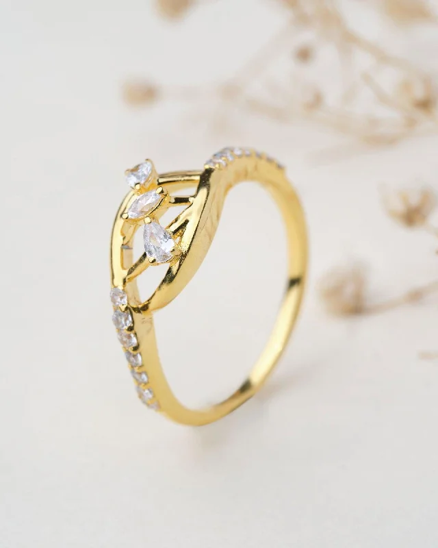 Curl Cluster 18Kt Gold & Diamond Ring