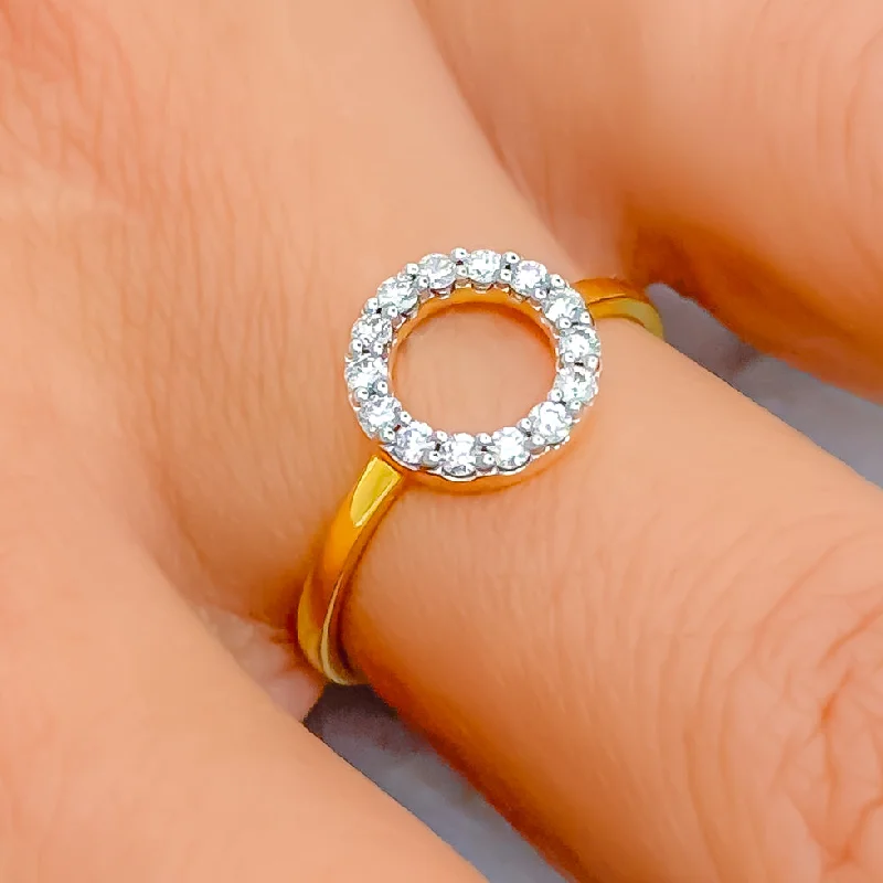 Smart Open Halo 18K Gold + Diamond Ring