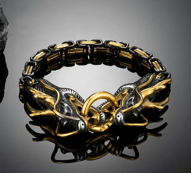 Bracelet Viking - Chaîne d'Ouroboros