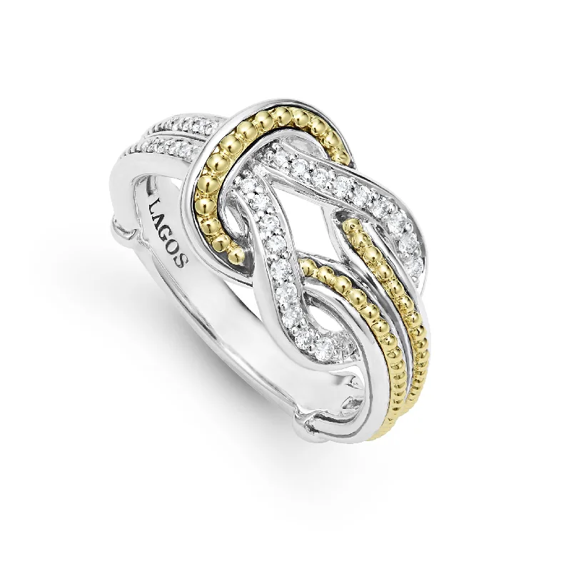 Newport Two-Tone Knot Diamond Ring