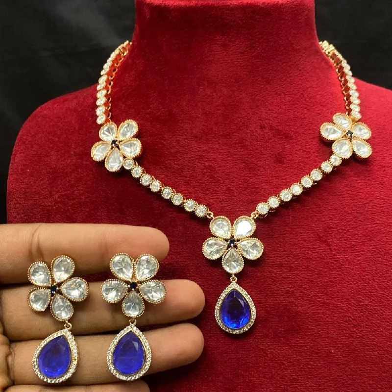 Royal Kundan Jewellery Gold Plated Polki Kundan Necklace Set