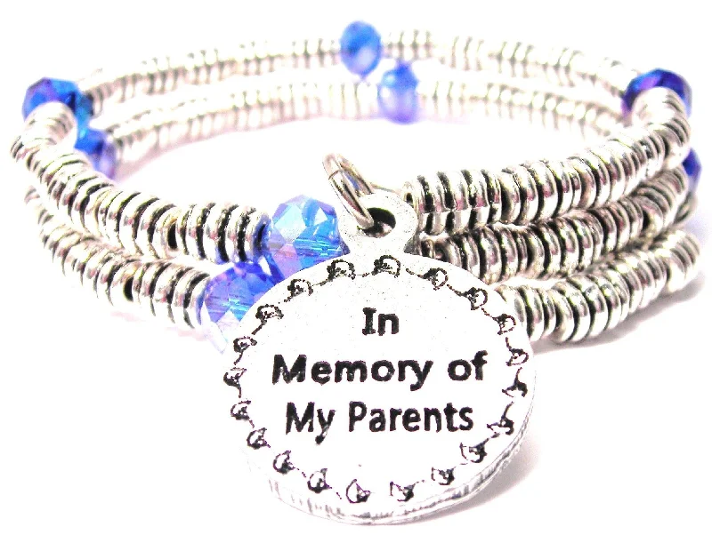 In Memory Of My Parents Bangle Curly Coil Wrap Style Bangle Bracelet